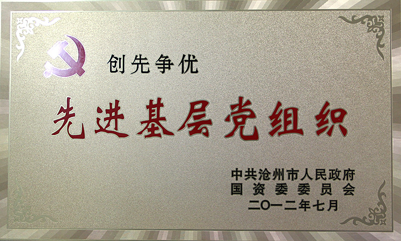 2012年度滄州市先進(jìn)基層黨組織
